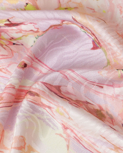 Pastel Blossom Pure Silk Satin Fabric, 110cm Wide - Buy Online-D18369