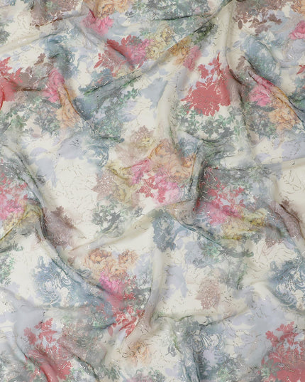Enchanted Garden Jacquard Silk Chiffon, 110cm - Buy Online-D18377