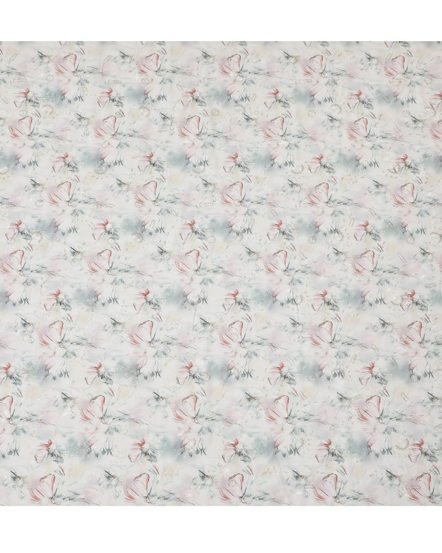Romantic Dusty Rose Sequin Embroidered Synthetic Cotton Fabric - 110cm Wide-D18553 Regal Fabrics