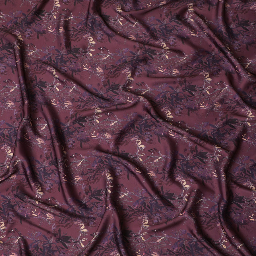 قماش الساتان الصناعي باللون العنابي - عرض 110 سم - D18556