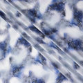 Arctic Swirl Abstract Synthetic Satin Fabric - 110cm Wide-D18558 Regal Fabrics