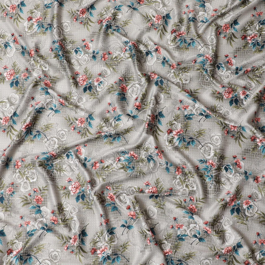 قماش ساتان صناعي منسوج باللون الوردي الكلاسيكي - عرض 110 سم - D18564