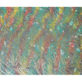 قماش شيفون نقي فاخر متعدد الألوان مع لوركس معدني وطباعة يدوية متعددة الألوان بتصميم تجريدي-D15677