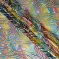 قماش شيفون نقي فاخر متعدد الألوان مع لوركس معدني وطباعة يدوية متعددة الألوان بتصميم تجريدي-D15682