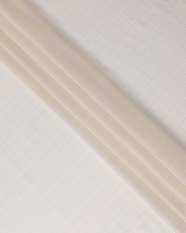 قماش شيفون نقي فاخر باللون الأبيض العاجي مع لوريكس معدني بتصميم مخطط -D15683