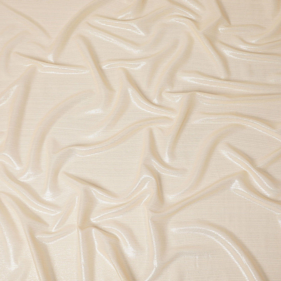 Light gold premium pure chiffon fabric with metallic lurex in stripe design-D15685