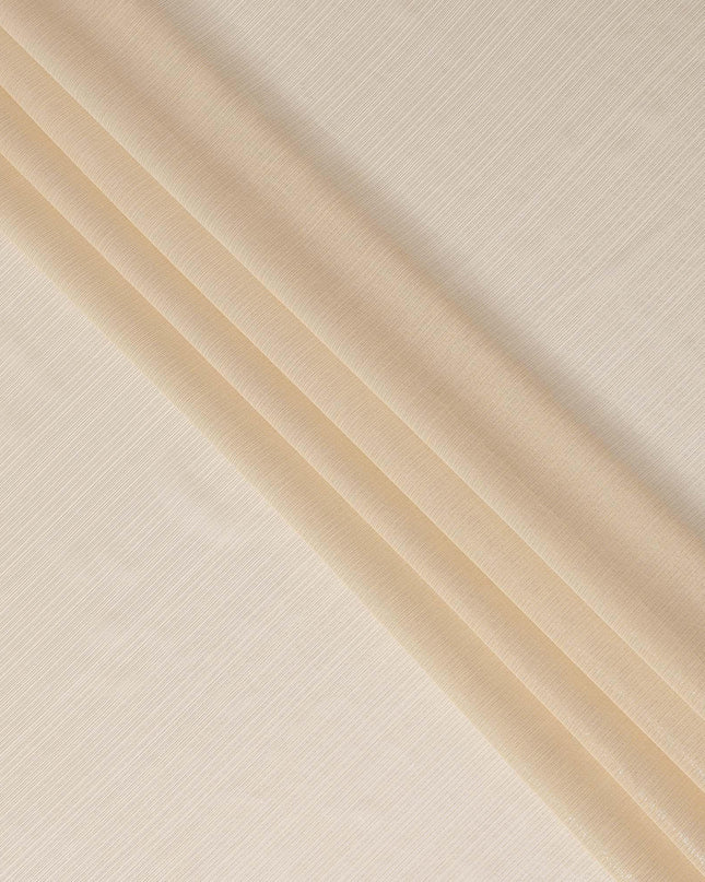 Light gold premium pure chiffon fabric with metallic lurex in stripe design-D15685