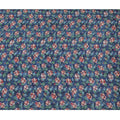 St Patrick's blue viscose crepe fabric with multicolor print in floral design-D15688