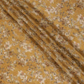 Trombone yellow viscose crepe fabric with multicolor print in floral design-D15694