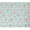 قماش كريب فيسكوز فيروزي مع طباعة متعددة الألوان بتصميم الأزهار-D15699