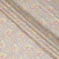 Cloud grey Premium tussar silk blended fabric with multicolor embroidery in floral design-D15794
