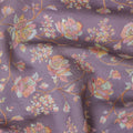 Plum Premium tussar silk blended fabric with multicolor embroidery in floral design-D15800