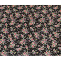 Black blended viscose fabric with multicolor print in floral design-D15808