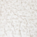 Off white synthetic georgette fabric with same tone and gold embroidery in floral design-D15820 Regal Fabrics