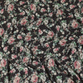 Black viscose cotton fabric with multicolor print in floral design-D15834