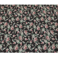 Black viscose cotton fabric with multicolor print in floral design-D15834