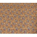 Brown viscose cotton fabric with multicolor print in floral design-D15835