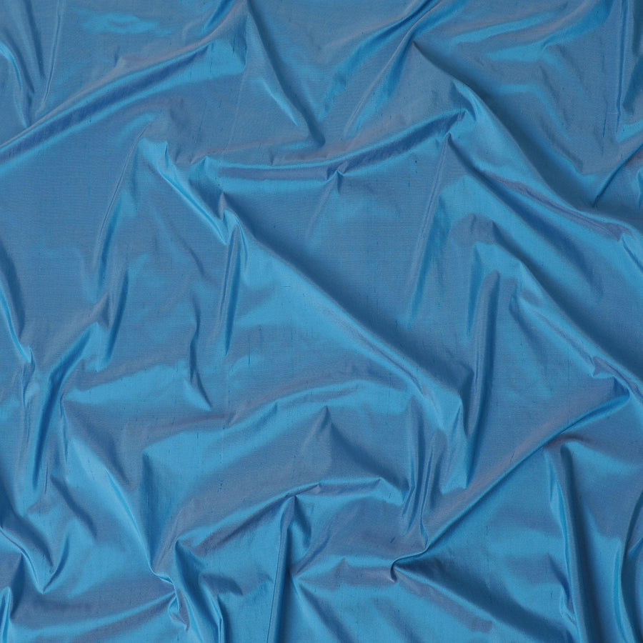 Sky blue Plain Premium pure raw silk fabric-D15864