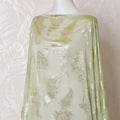 Lime green Premium pure French (Fransawi) silk chiffon dirac fabric with same tone viscose and metallic lurex in floral design-D16248 Regal Fabrics