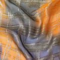 قماش شيفون حرير فرنسي (فرنساوي) فاخر متعدد الألوان مع لوركس معدني ذهبي بتصميم هندسي-D16537
