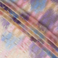 Multicolor Premium pure French (Fransawi) silk chiffon fabric with gold metallic lurex in Abstract design-D16539