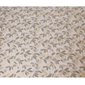 Latte beige Premium pure silk chiffon fabric with black viscose and gold metallic lurex in Leaf Design-D16549