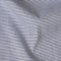White blended cotton shirting fabric with blue print having multicolor jacquard in stripe design-D16617