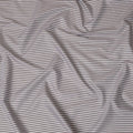 Brown Premium pure Italian 100% cotton shirting fabric with white print in stripe design-D16630