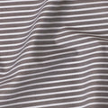 Brown Premium pure Italian 100% cotton shirting fabric with white print in stripe design-D16630