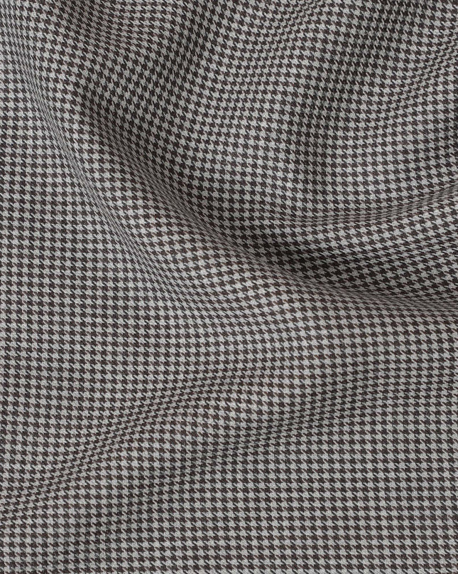 Brown, grey Premium pure Italian blended cotton shirting fabric in self design-D16631