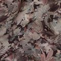 Maroon synthetic crepe fabric with multicolor print in floral design-D16721