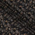 Black synthetic crepe fabric with multicolor print in floral design-D16728
