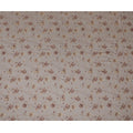 Grey Synthetic blended cotton fabric with brown, olive and gold foil print in floral design-D16734
