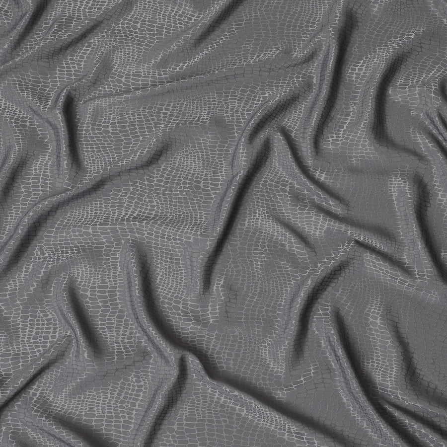 كريب صناعي رمادي مع قماش جاكار بنفس اللون بتصميم تجريدي -D16836