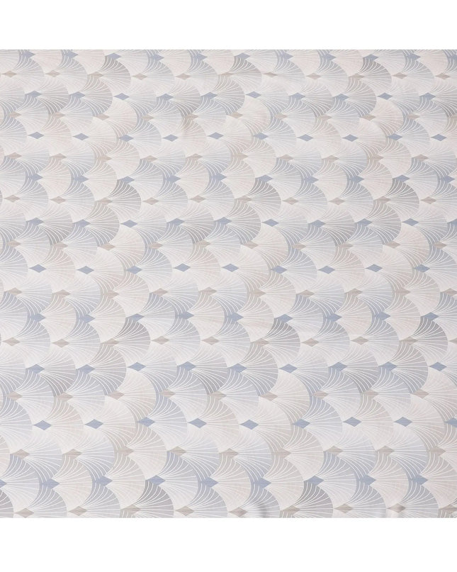 Pale brown synthetic satin fabric with multicolor print in leaf design-D16842 Regal Fabrics