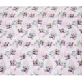 Baby pink synthetic satin fabric with multicolor print in abstract design-D16844