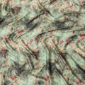 Multicolor printed synthetic satin fabric in abstract design-D16848