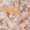 Light peach synthetic georgette fabric with multicolor print in floral design-D16855 Regal Fabrics
