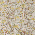 Light beige synthetic georgette fabric with multicolor print in floral design-D16857 Regal Fabrics