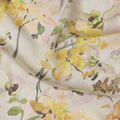 Light beige synthetic georgette fabric with multicolor print in floral design-D16857 Regal Fabrics