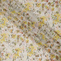 Light beige synthetic georgette fabric with multicolor print in floral design-D16857 Regal Fabrics