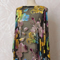 Black premium pure silk chiffon velvet makmal dirac fabric with multicolor print and gold metallic lurex floral design-D16941 Regal Fabrics