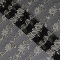 Black Premium pure French (Fransawi) silk chiffon fabric with beige viscose and multicolor metallic lurex in floral design-D16959