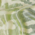 Lime green Premium pure French (Fransawi) silk chiffon fabric with same tone metallic lurex in abstract design-D16969