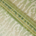 Lime green Premium pure French (Fransawi) silk chiffon fabric with same tone metallic lurex in abstract design-D16969