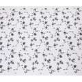 White Premium pure cotton voile fabric with same tone and black embroidery in floral design-D16978