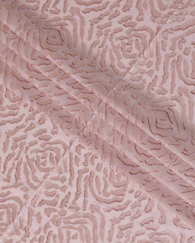 Light pink Premium pure cotton voile fabric with same tone embroidery in abstract design-D16979