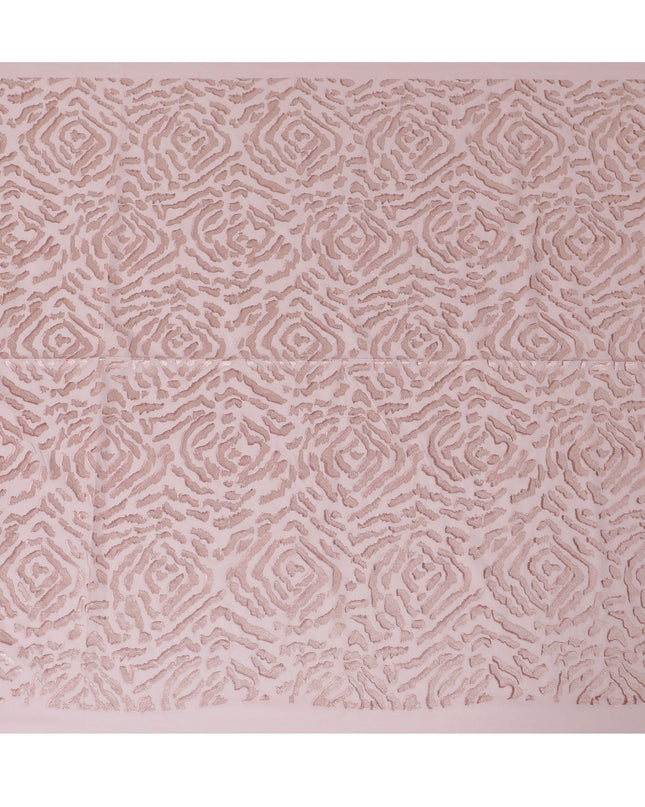 Light pink Premium pure cotton voile fabric with same tone embroidery in abstract design-D16979