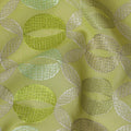 Light olive Premium pure cotton voile fabric with same tone and beige embroidery in geometric design-D16982