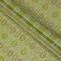 Light olive Premium pure cotton voile fabric with same tone and beige embroidery in geometric design-D16982